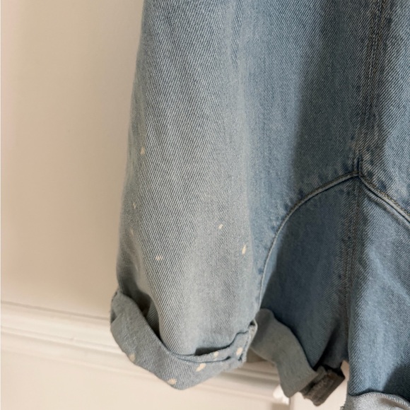 We the Free People High Roller Denim Romper Shortalls Overalls Onesie - Picture 7 of 9